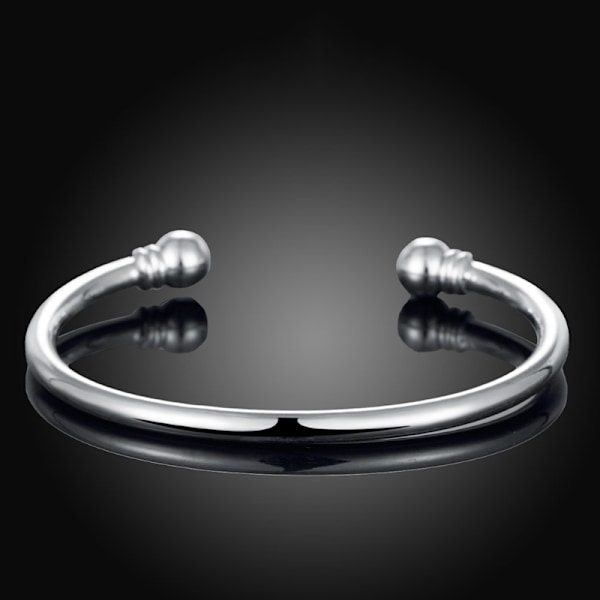 925 Silver Rund Hjärtformad Öppen Armband för Kvinnor Mode Smycken Manschett Armband Trendig Stil 7
