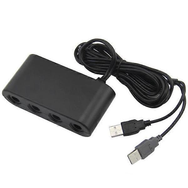 Adapter til Nintendo Switch Gamecube Controller Adapter og WII U og PC Controller Adapter. Understøtter Turbo- og Vibrationsfunktioner med 180 cm langt kabel
