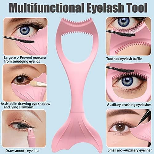 150x57mm 3pcs Mascara Shield, Silicone Mascara Applicator, Eyelash Comb Cosmetic Tool, Reusable Makeup Eyelash Tool 24oz
