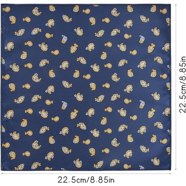Pieces Miesten neliönmuotoinen nenäliina, miesten neliönmuotoinen taskuliina Miesten nenäliina Värillinen kangasnenäliina, 6 mallia, 22,5x22,5 cm