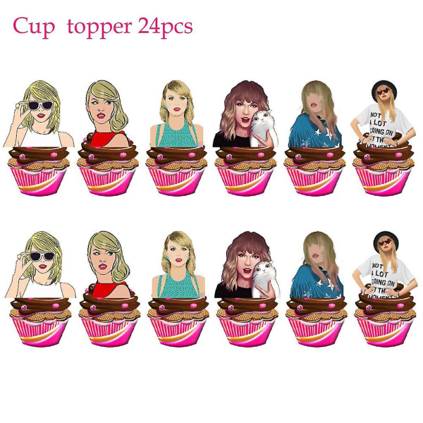 Taylor Swift Födelsedagsfest Inredning Tillbehör Banner Ballonger Cake Topper Set Cartoon Taylor Party Favor