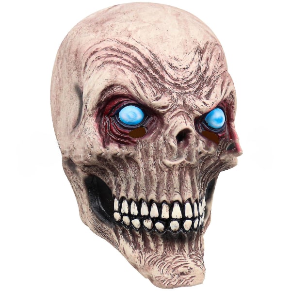 Halloween Skräck Blue Eye Skeleton Mask Ghost Skeleton Mask Cosplay Ghost Face Masks Rekvisita