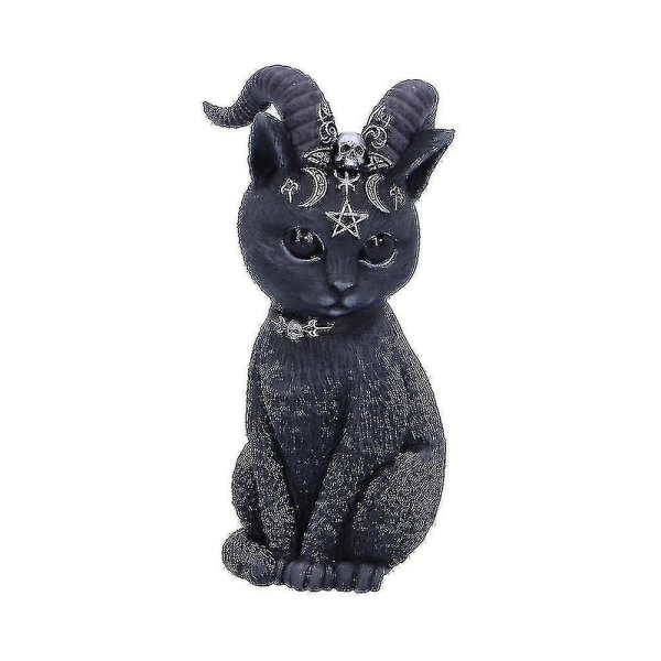 Holiday Ornament Displays Stander Horned Occult Cat Figurine Black1stk