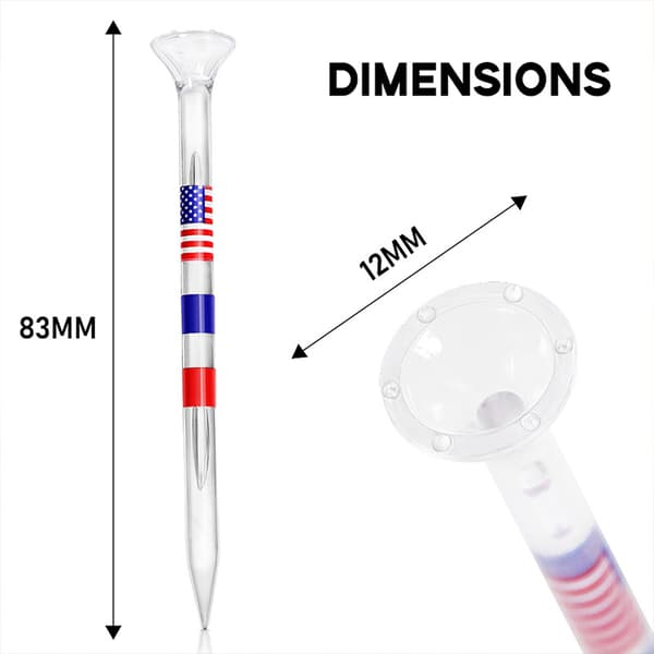 Golf tee kop gennemsigtig udskrivning flag PC golf tee farverig flag tee 0.25
