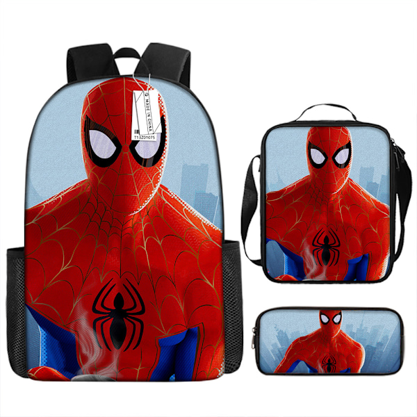 Spider-Man Rygsæk Skoletaske Blyantsæske Madpakke Tredelt Sæt