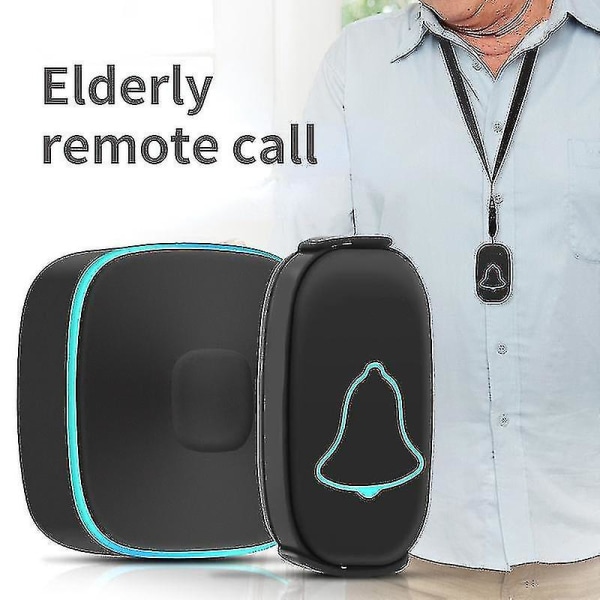 For The Elderly And Patients Bedside Wireless Doorbell Household Call For Ke Black