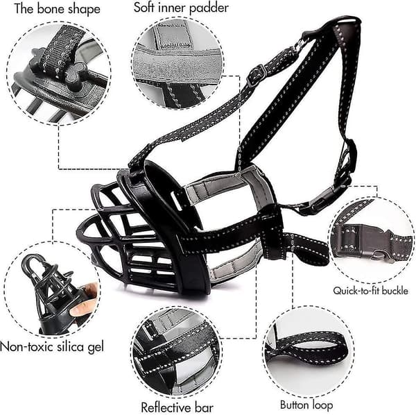 Soft Basket Muzzle for Dogs Safe and Comfortable Fit, Prevents Biting, Chewing and Barking Muzzle New for 2024 Dg