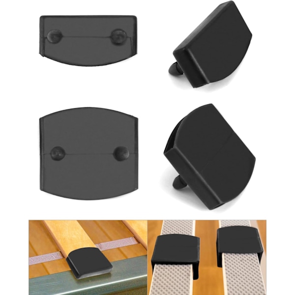 36 stk. sengespjældsholdere i plast, side- og midterste sengespjældsholdere til enkeltsenge, dobbeltsenge og kingsize-senge (55 mm x 9 mm indvendigt)