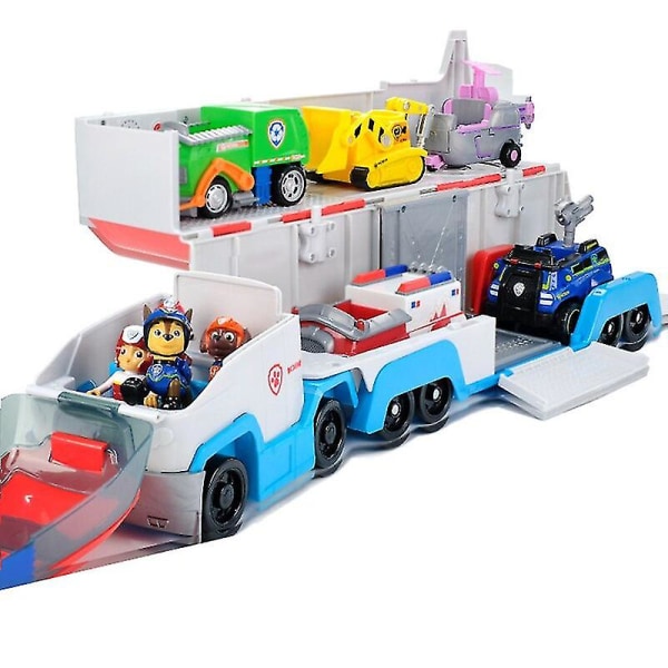 Patrol Rescue Bus Launch Transforming 2-i-1 Track Set Kjøretøy Lekesett Patrulla Canina Pat Patrol Valp Barn Bursdagsgaver - Actionfigurer 7pcs bag
