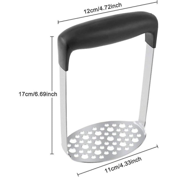 Rustfritt stål grønnsakspresse. Potetpresser, fruktpresser, glatt potetknuser rustfritt stål skreller(12717cm)