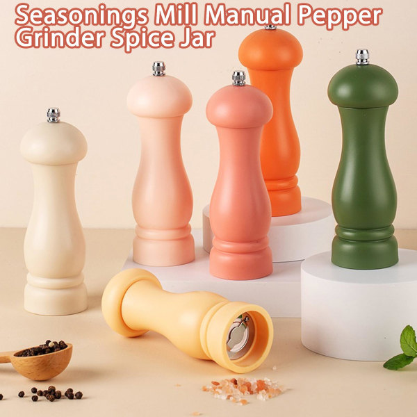 Pepper Grinder Labor-saving Adjustable Coarseness Easy to Refill Spice Herb Mill Salt Shaker Bottle Kitchen Gadget Rose Red