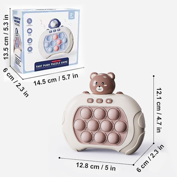 Pop It Spil Controller Boble Sensorisk Fidget Legetøj Elektronisk Whack Konsol Light Blue  White