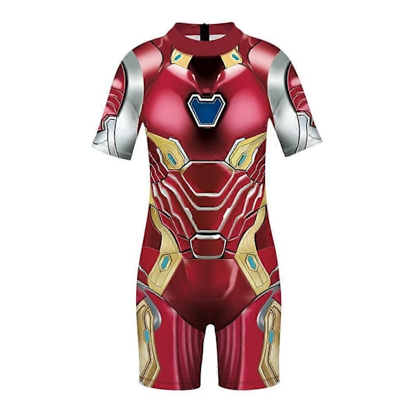 5-12 År Barn Pojkar Baddräkt Hel Baddräkt Semester Sommar Badkläder Surfdräkt Strandkläder Iron Man 7-8 Years