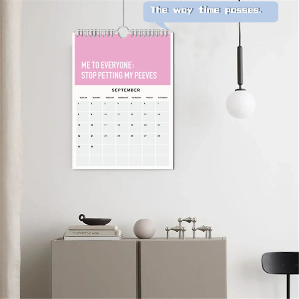 2024 Voksenlivet er hårdt Kalender Inspirerende Månedlig Ugentlig Daglig Tidsplanlægger Vægkalender Kunst Hjemmekontor Dekoration Gaver