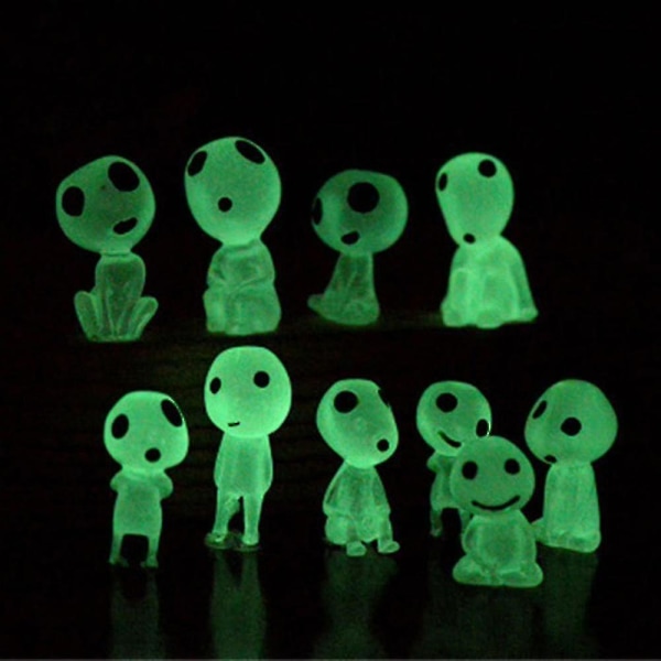 10 kpl Luminous Ghost Figurine Pienoispatsas Ornamentti Puutarhasisustus()