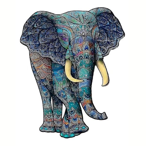 Barnpussel Djurformer Trä 3D Pussel Byggklossar Festivalgåvor Hemvägg Elephant A5