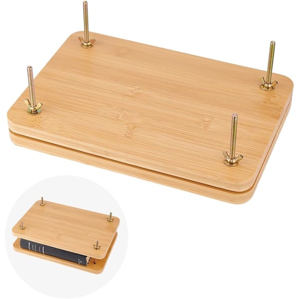 Book Press Tools Rectangle Wooden Binding Press Book Portable Wooden Book Press Bookbinding with 4 Pcs Screws for Bookbinding Supplies-29.5x20x10.2cm