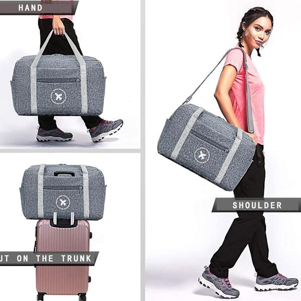 Ryanair Maks. Størrelse Rejsetaske - 2 stk. Foldbar Kabinekuffert - Vandtæt Weekendtaske - Letvægts Håndbagage med Skulderrem 40x20x25cm Ryanair Gray x2