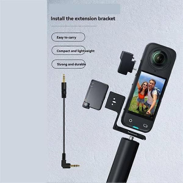 Mikrofon koldsko til Insta360 X4 / X3 / ONE X2 til DJI Mic Mini mikrofonadapter til Insta 360 X4 Svart