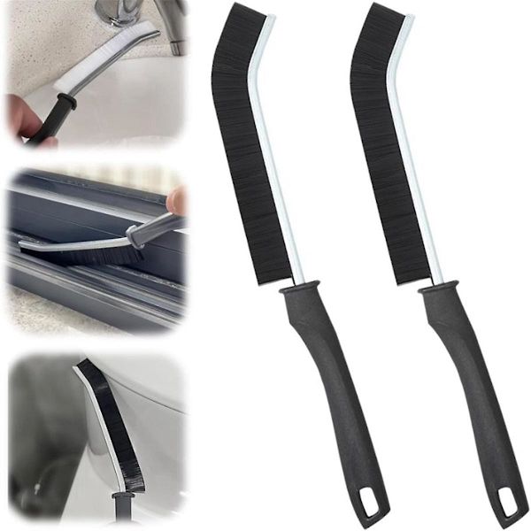 Holdbar Fugenbürste Reinigungsbürste Haushalt Toilette Fliesen Fugenwinkel Harte Borsten Reiniger Bürste für Duschbodenlinie,A Black