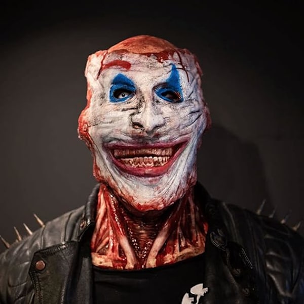 Halloween-kallo irrotettava kaksinkertainen naamio, Halloween-kauhunaamio, pelottava Halloween-naamio hymyilevät demonit kauhu paha kasvojen naamiaiset