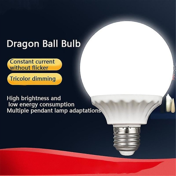 Led Dragon Ball -lamppu G80/g95 Täysin läpinäkyvä E27 -lamppu Ei välkkymistä Milky White E27 G80 Pyöreä lamppu Valo