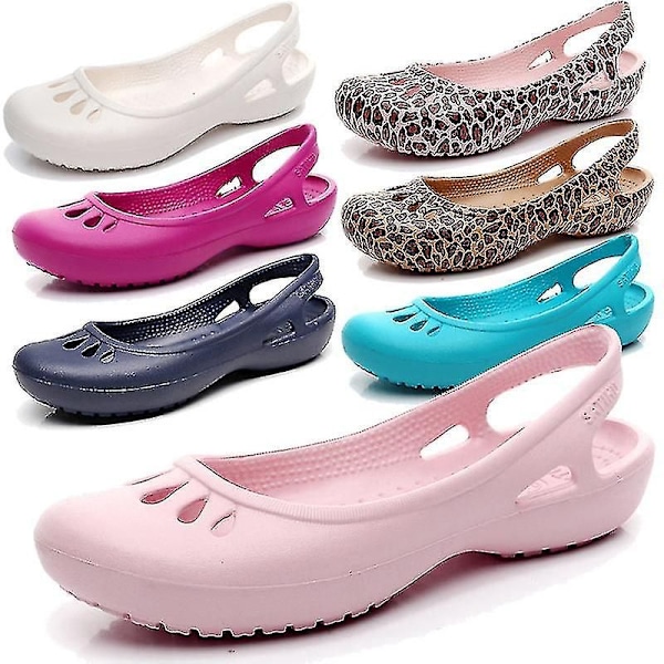 Strandskor Damtofflor Dam Clogs Jelly Sandaler Halkfria Vattentäta Trädgårdsskor Navy W8(38)