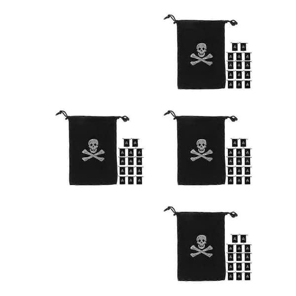 Halloween Piratposer Snøre Polyester Slikpose til Opbevaring 4 Stk.