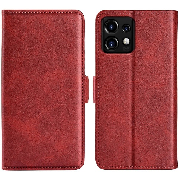 För Motorola Moto X40 5g/edge 40 Pro 5g/edge+ (2023) Plånbok Läder Cover Calf Texture Telefonställ Case Red