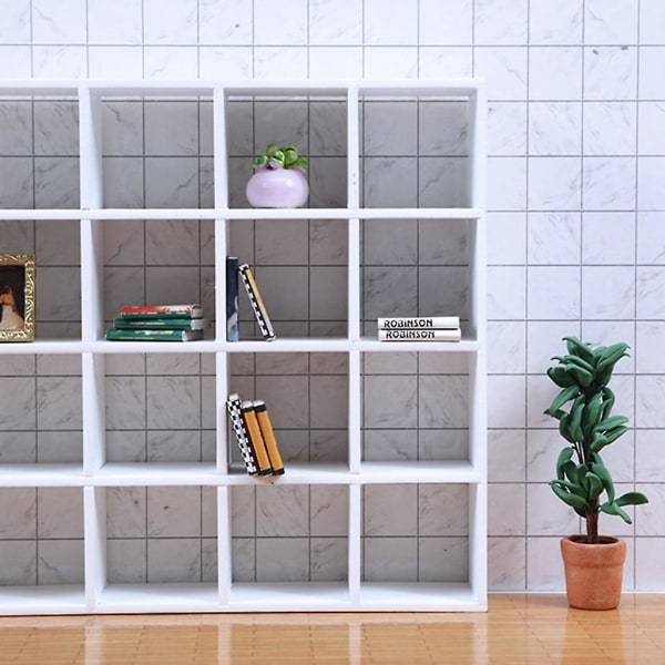 1/12 skala dockhus mini förvaringsställ modell 16 rutnät displayhylla prydnader Black