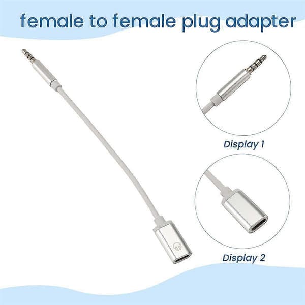 3,5 mm han til Type C hun-kabel til MP3-afspillere Silver