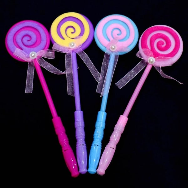 4 stk Led Frekvenskonvertering Lysende Lollipop Magic Stick Candy Shape Flash Stick Holiday Toy