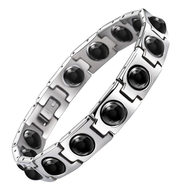 Herr armband i rostfritt stål, biker armband med magnetlås, födelsedagspresenter
