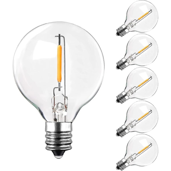Led lampsockel E12 utbyteslampor G40, varmvit ledlampa 2200 K, ej dimbar glödlampa, 6 st.
