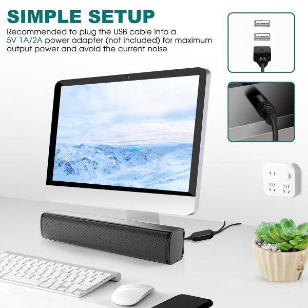 Sound Bar Stereo Datorhögtalare Tv USB För PC Desktop Tablets