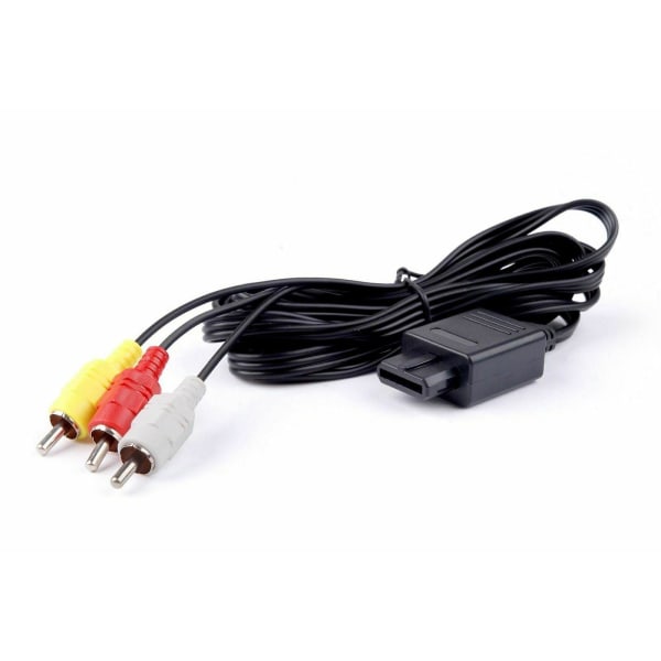 Kabel för Nintendo 64 N64 SNES GameCube Console AV RCA Video Audio Lead Scart Black
