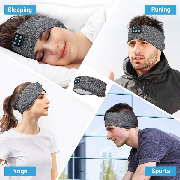Sleep-kuulokkeet langattomat, nukkumiskuulokkeet Bluetooth urheilullinen sanka erittäin ohuilla HD-stereokaiuttimilla, jotka sopivat täydellisesti unettomuuteen Grey