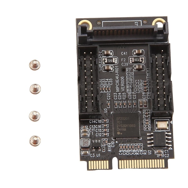 MINI PCI-E til dobbel 19PIN Front 19-Pin 5Gbps Utvidelseskort 4-Port Adapter D720201 SATA Pickup Port Utvidelseskort Modul As Shown