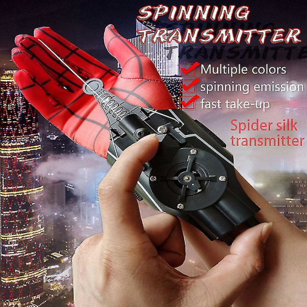 Ml Legends helautomatiske perifere Spiderman Web Shooters Spider Silk Launcher Rope Device Cosplay Rekvisitter Modell Julegave blue
