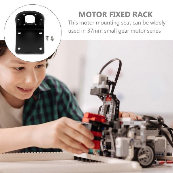 Motor Fast Holder Montering Rektangulær Form Til Robot- Og Modelbilapplikationer Fås I Sort Finish Med Rustbeskyttende Maling 2 Stk.