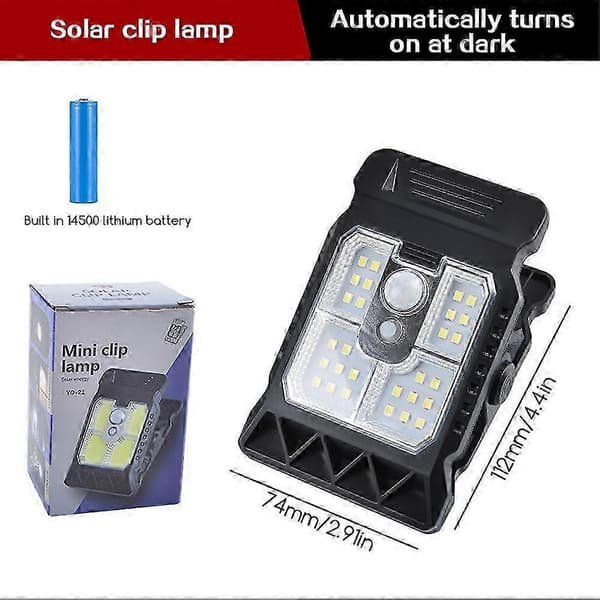 Solar Clip Light, 45LED 3 tilstande vandtæt, Solar Sensor Light, Udendørs Have Clip Light
