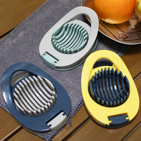 Skip Shape To-farget Eggdeler i Rustfritt Stål Kokt Egg Separator Kjøkkenverktøy Yellow