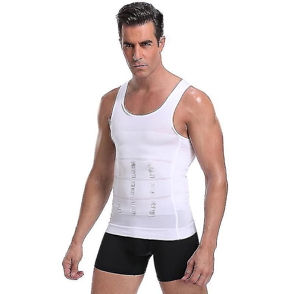 Miesten vartaloa muotoileva aluspaita White XL