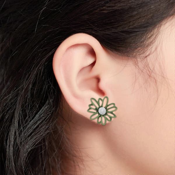 Resin Daisy Studs Boho Daisy Blomsterøreringe til kvinder 1 par minimalistisk stil