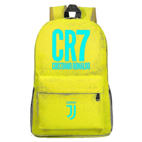 Blå lysende fodbold Ronaldo Teenagere skoletaske: Stilfuld unisex afslappet rygsæk 6