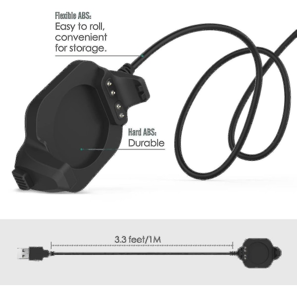 Lataustelakka, joka on yhteensopiva Garmin Forerunner 920xt:n kanssa, USB-datan synkronointi lataustelakka lataustelakka 1 m:n latauskaapelilla