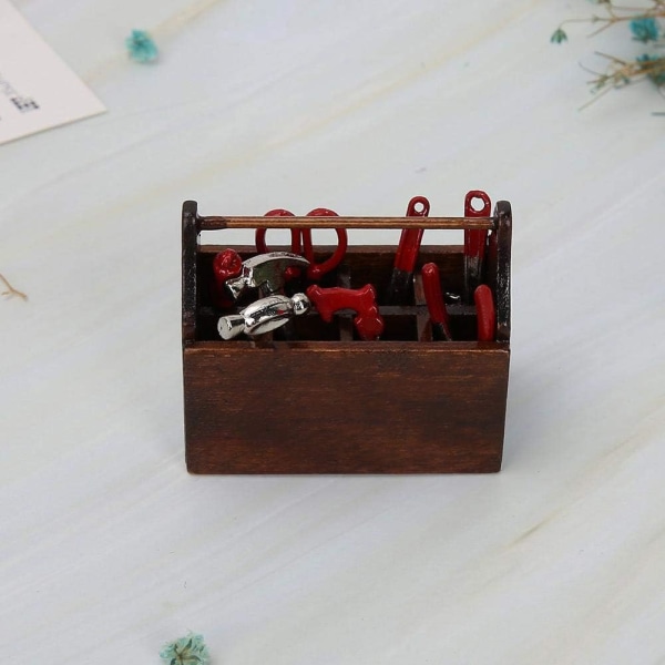 1:12 Miniatyr verktygslåda för barn Dockhus Verktygslåda Gör det själv pedagogisk leksaksmodell Case Imitationsspel Födelsedagspresent Barn över 6 år