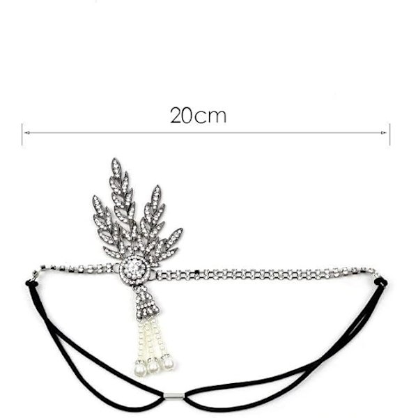 Art Deco 1920-talls Flapper Great Gatsby Blad Bryllup Brud Tiara Perle Hodeplagg Hodebånd Gold
