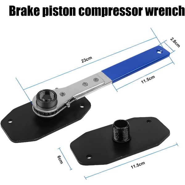 Brake Piston Compressor Wrench, Car Brake Caliper Press Tool, 360 Degree Ratchet Swing, Universal Ratcheting Caliper Piston Compressor Wrench (Blue)