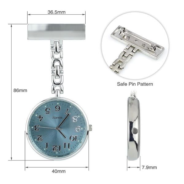 Henkilökohtainen sairaanhoitajan taskukellon watch , jossa on värillinen suuri numerotaulu watch Seconilla